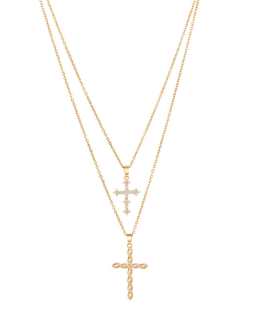 Crucifix 2 for 1 Necklace, 2 Asst