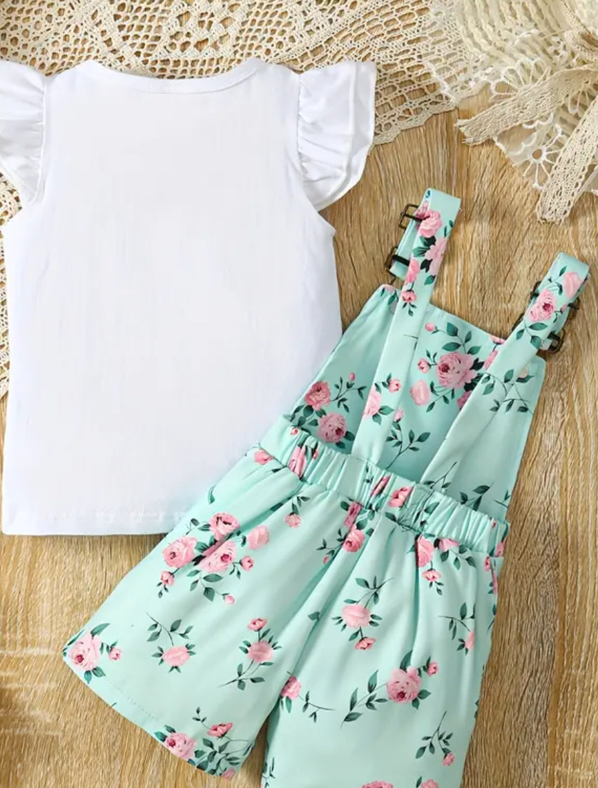 Overalls w. Cap Sleeve Top