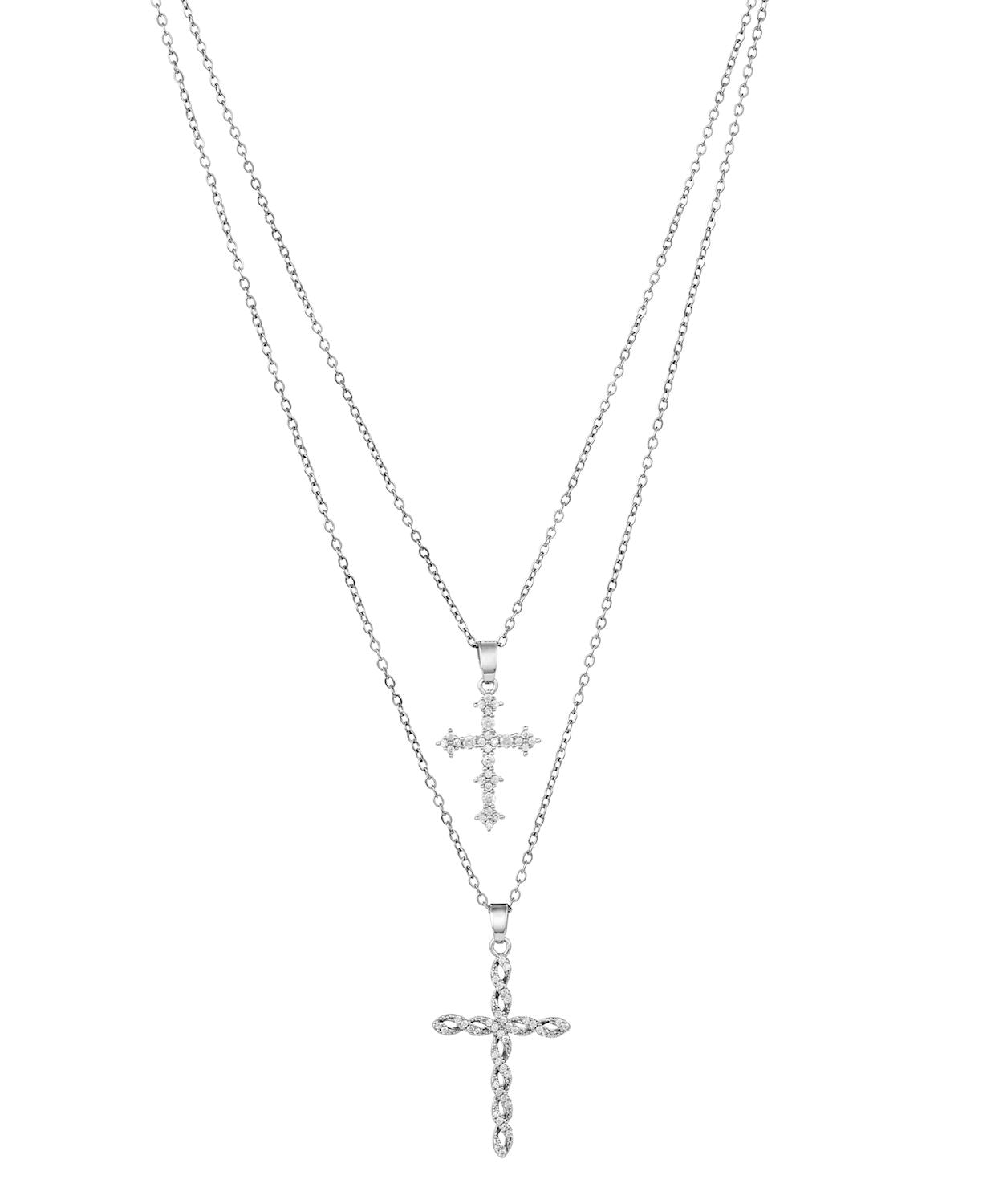 Crucifix 2 for 1 Necklace, 2 Asst