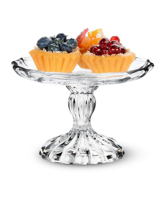 Small Embossed Pedestal Plate