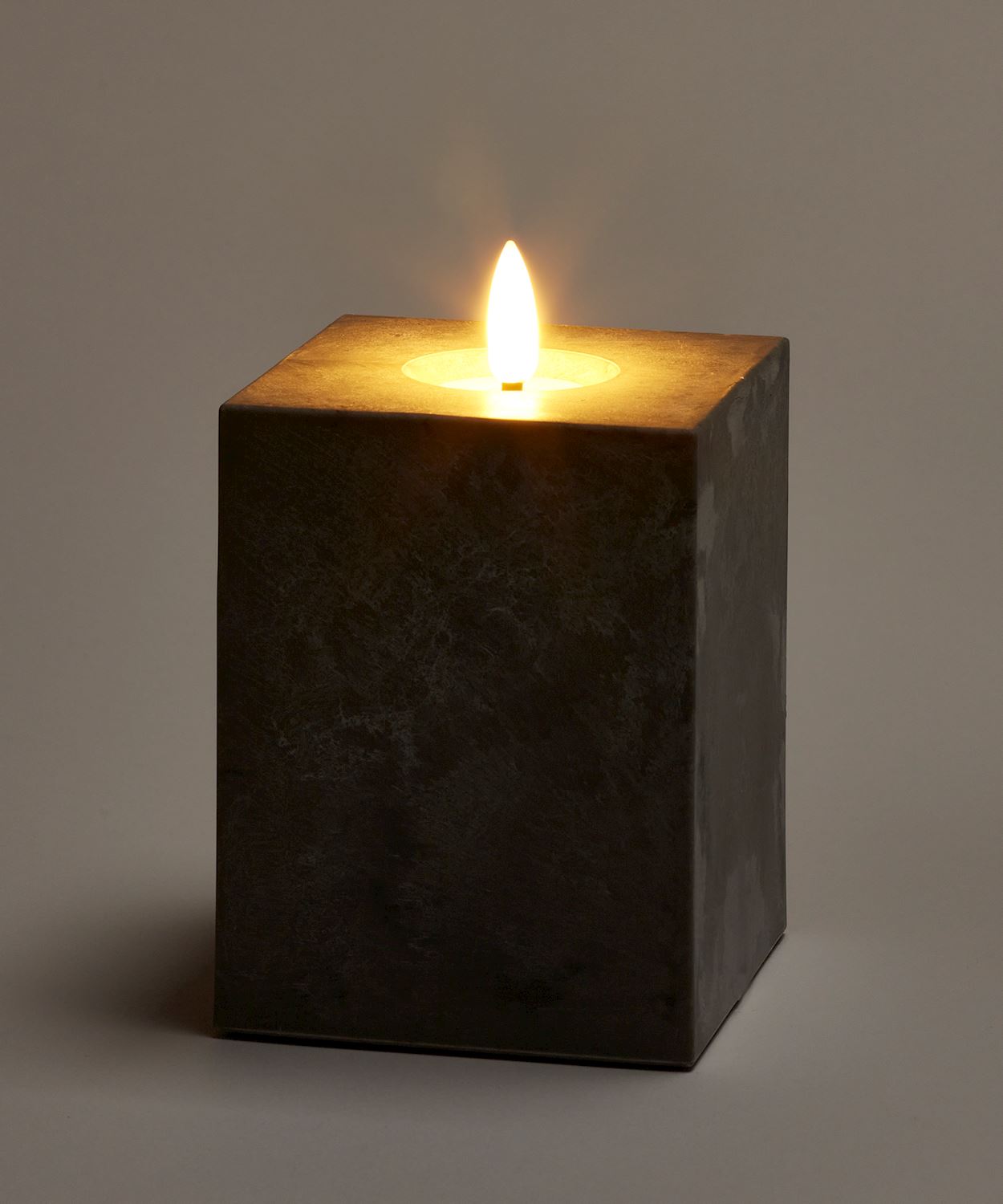 LED Square Flameless Candle, Grey
