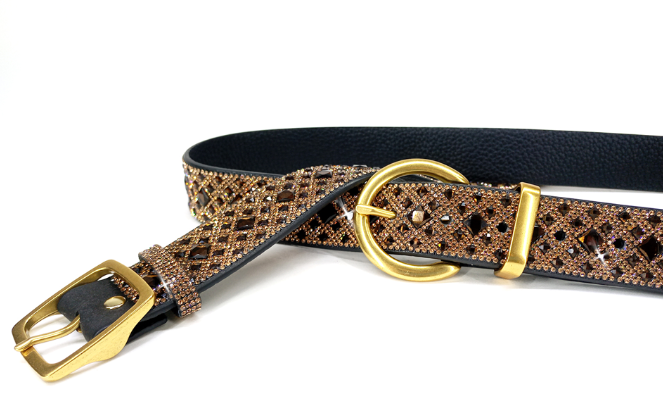 CHOCOLATE DIAMOND CRYSTAL BELT & EXTENDER BROWN