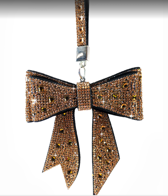 CHOCOLATE DIAMOND BOW PURSE CHARM BROWN