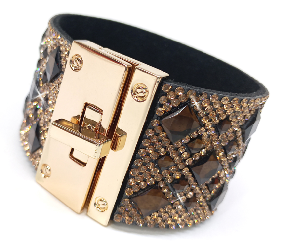 CHOCOLATE DIAMOND CRYSTAL CUFF BROWN