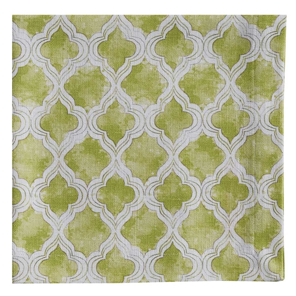 WATERCOLOR GEO GREEN NAPKIN set of 4