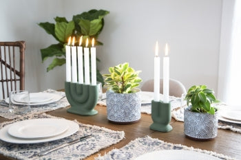 USHAPED 2 CANDLE HOLDER GRN