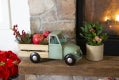 GREEN METAL AND WOOD TRUCK
