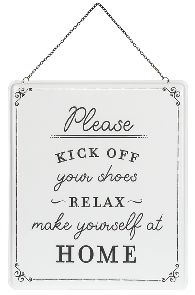 Black & White "Kick Off Your Shoes" Embossed Wall Decor