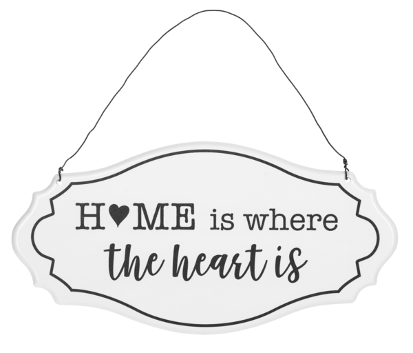 Home Text with House & Heart Wall Sign