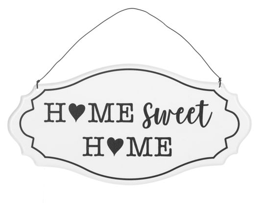 Home Text with House & Heart Wall Sign