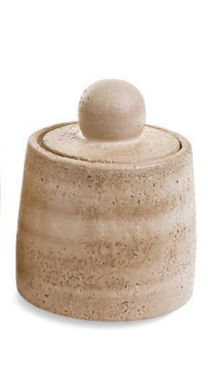 CANISTER SM CEMENT TRAVERTINE LOOK BEIGE