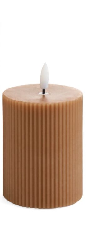 PILLAR CANDLE LED RIBBED