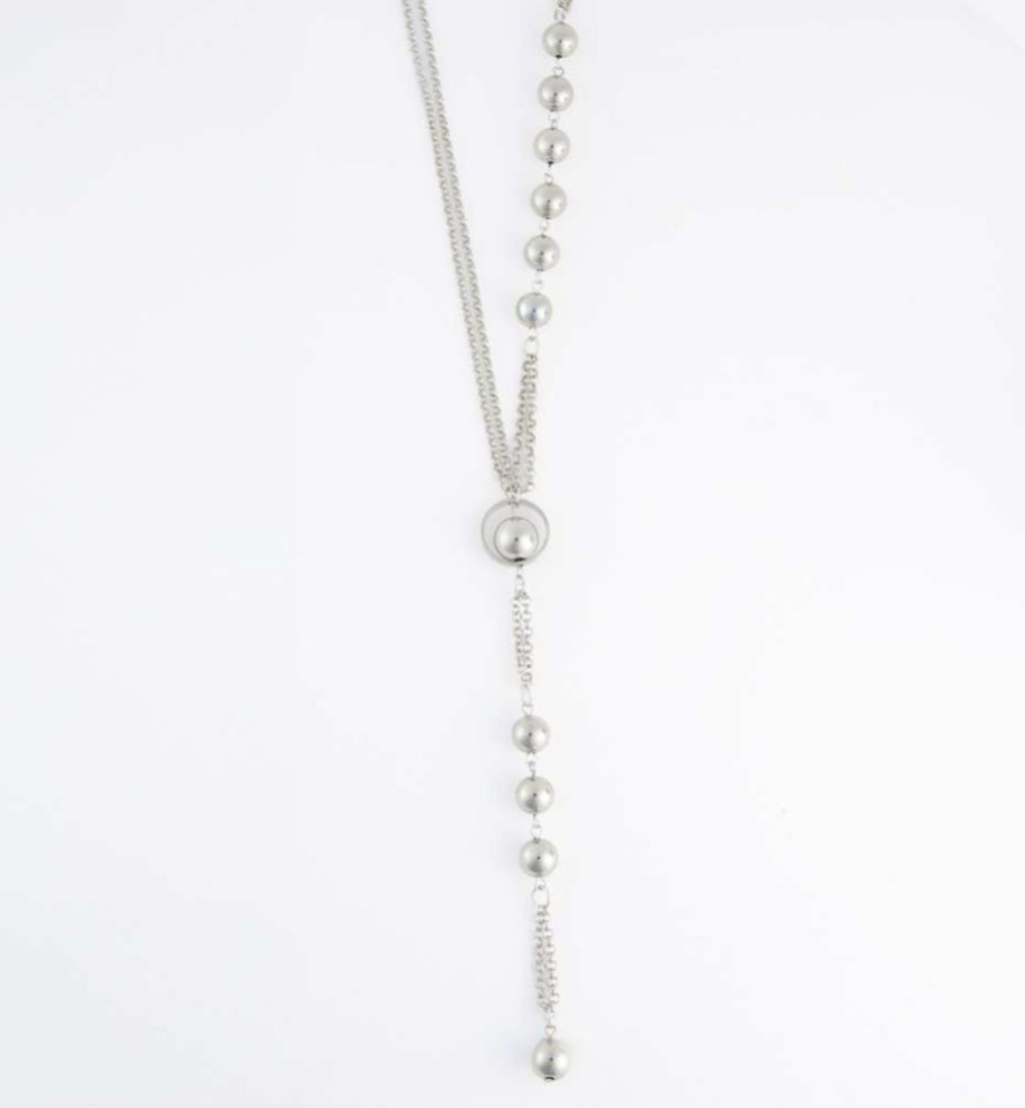 Necklace Bauble Lariat Silver