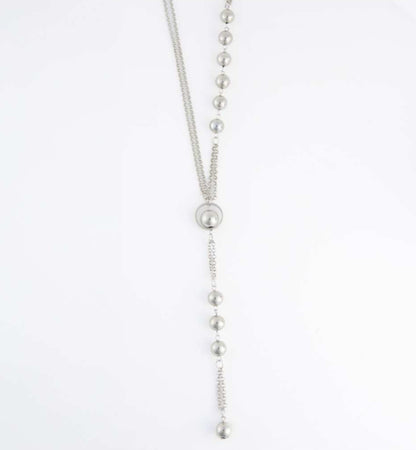 Necklace Bauble Lariat Silver