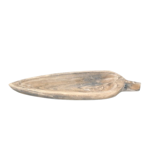 WOODEN POINTED DISH