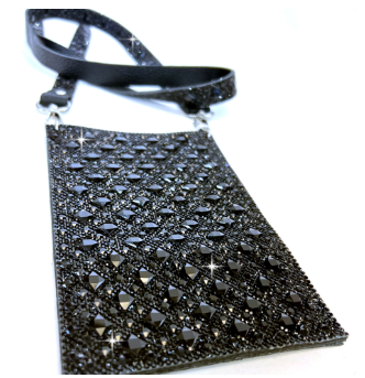 LADY KENT COLLECTION CELLPHONE PURSE JET BLACK