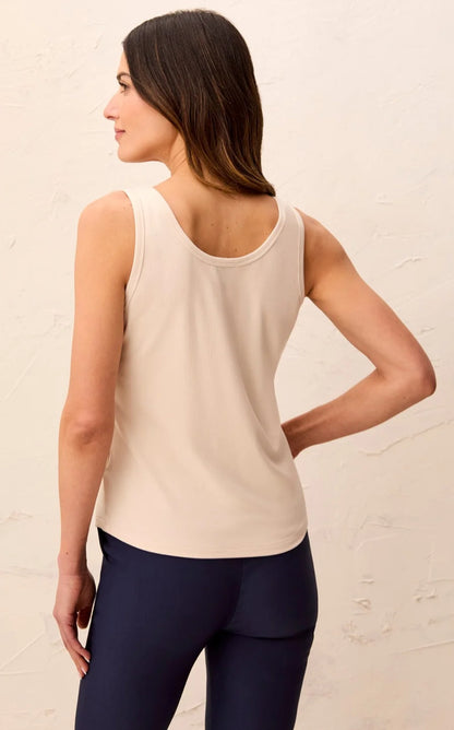 TOP SCOOP NECK SLEEVELESS KNIT TANK