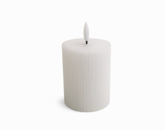 PILLAR CANDLE LED RIBBED