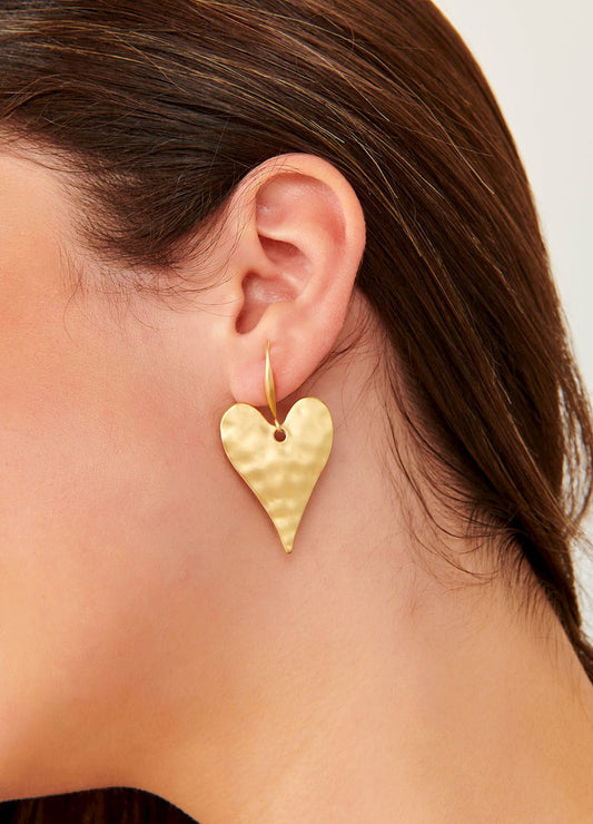 Hammered Hearts Earrings, 2 Asst.
