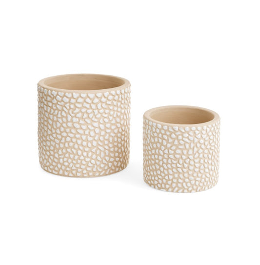 PLANTER SM MINI STONE CEMENT CREAM/BEIGE