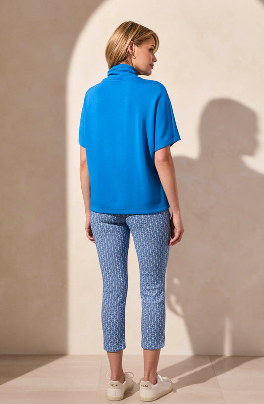 TECHNO LUX FUNNEL NECK SHORT SLEEVE TOP