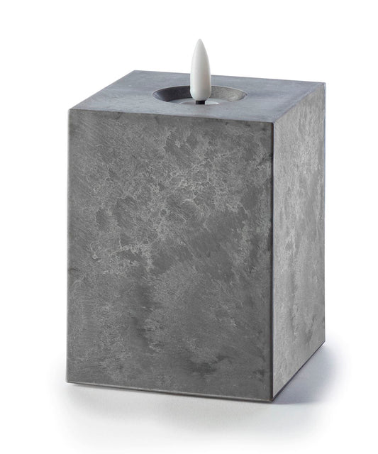 LED Square Flameless Candle, Grey