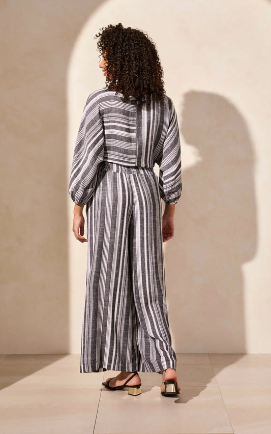 PULL-ON FLOWY WIDE LEG PANTS WITH POCKETS