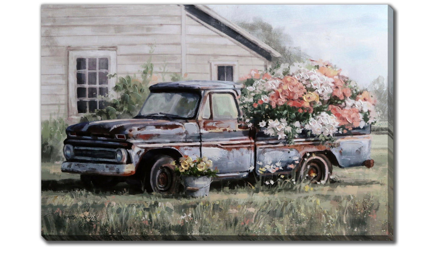 Blue Truck With Blooms