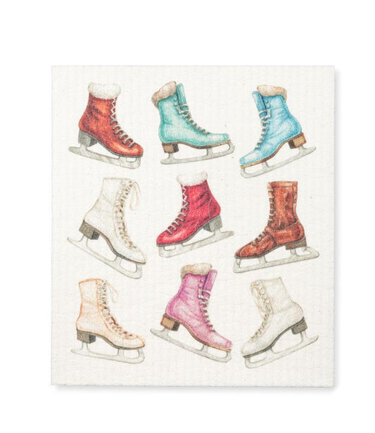 Ice Skates Dishcloth