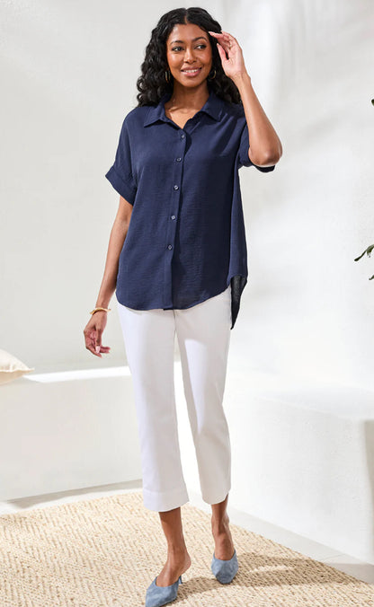 SHIRT AIRFLOW RELAXED DOLMAN BUTTON-DOWN
