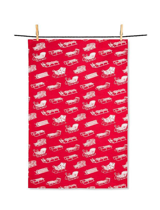 Winter Sleds Kitchen Towel