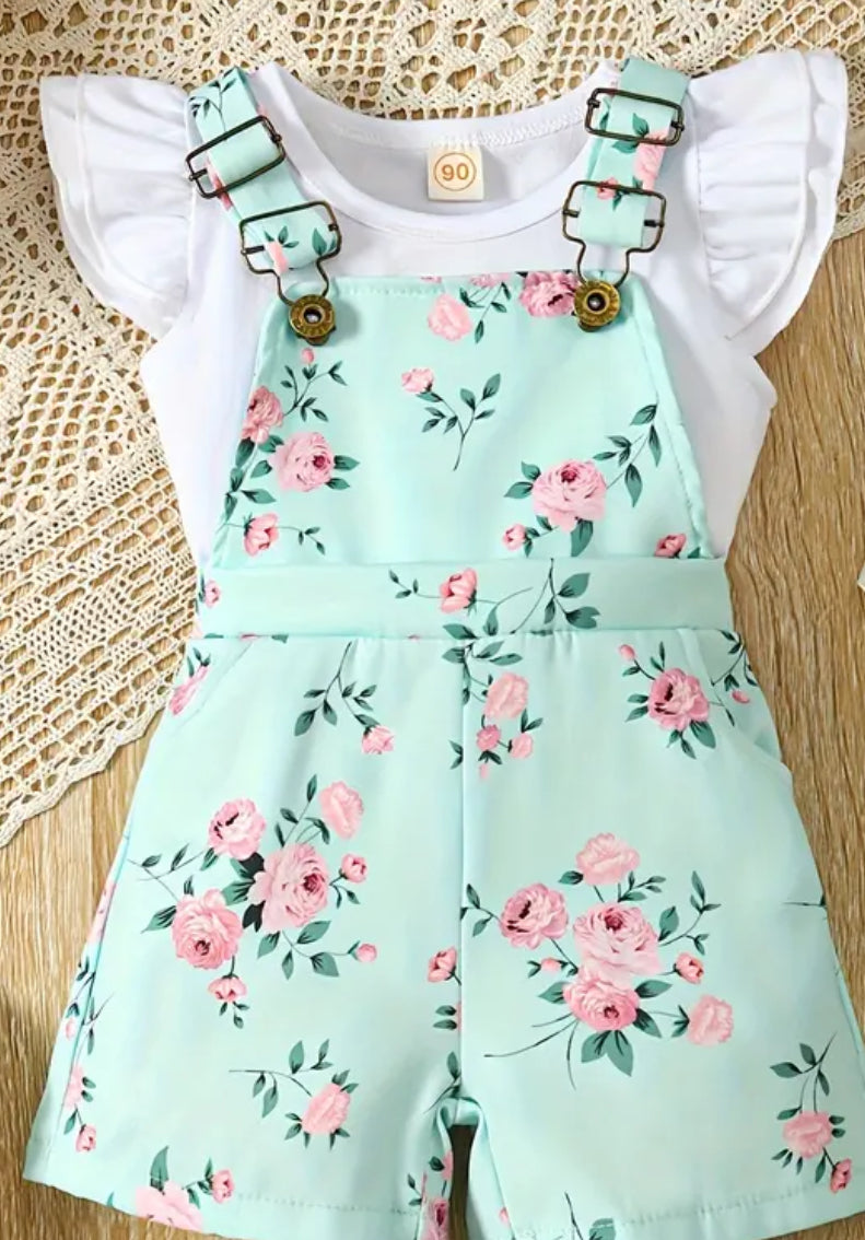 Overalls w. Cap Sleeve Top