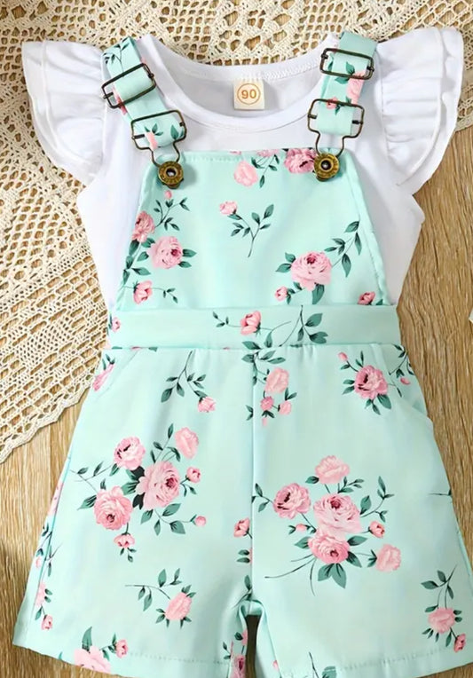 Overalls w. Cap Sleeve Top