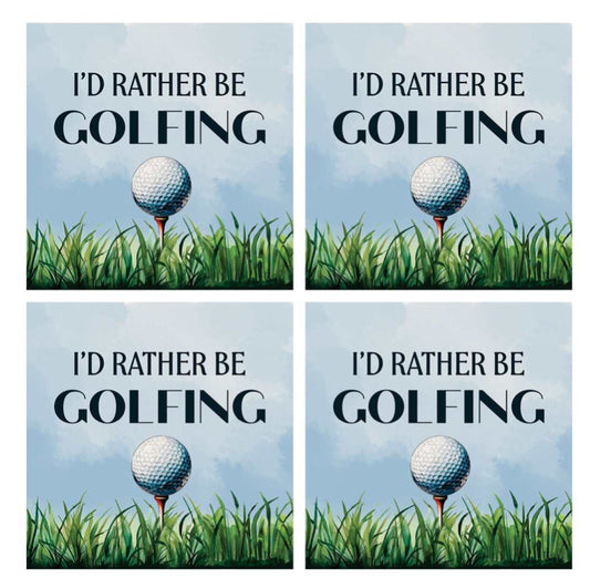 Coaster 4" Sq Golfing Set
