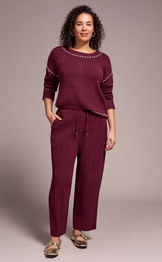 TWO-TONE CRINKLE FLOWY PANT