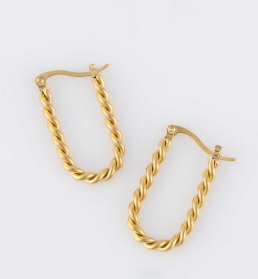 Earring TwistHoop Silver or gold