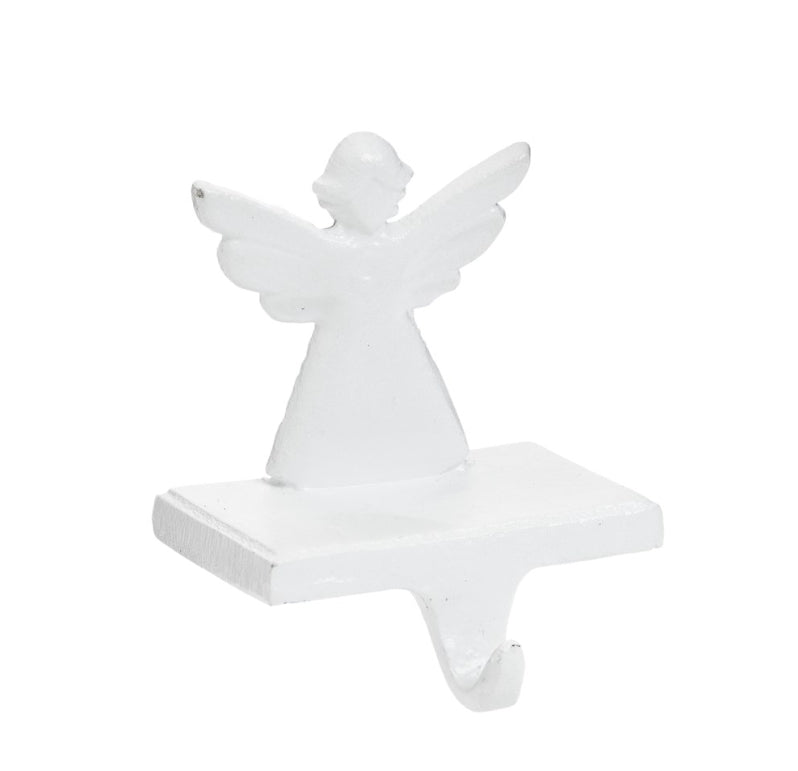 STOCKING HOLDER ANGEL CAST IRON WHITE