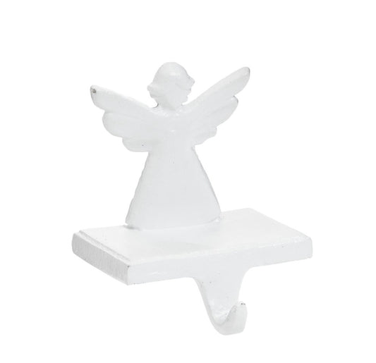 STOCKING HOLDER ANGEL CAST IRON WHITE