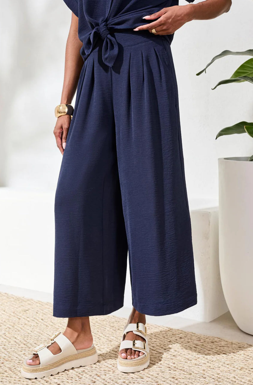 AIRFLOW PLEATED PANTS WITH ELASTIC WAISTBAND