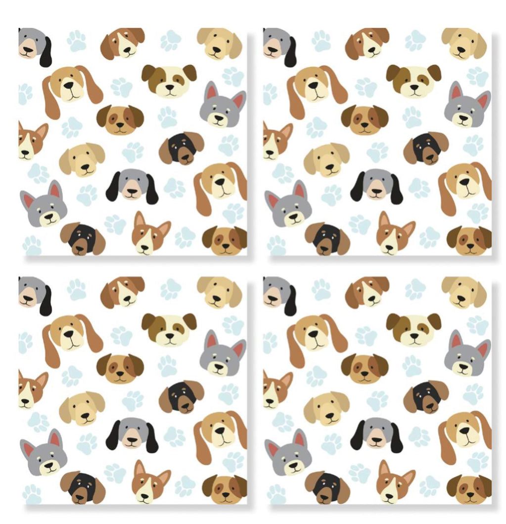 Coaster 4" Dog Pattern Set