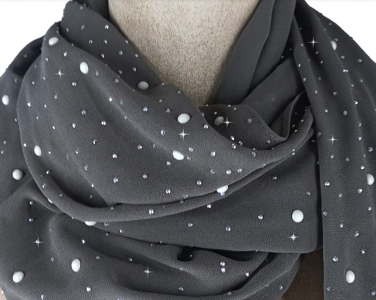 SCARF EMBELISHED GREY
