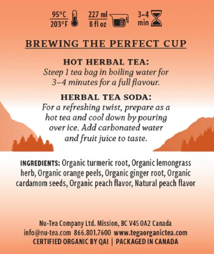 Peach Turmeric Organic Herbal Tea