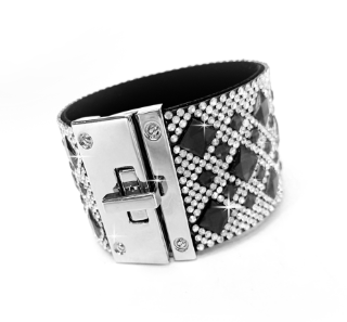 BUBBLES & BLING CUFFS ARISTOCRAT SILVER BLACK