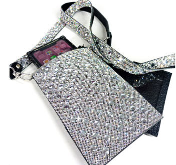 ROYAL ICE CELLPHONE PURSE WHITE DIAMOND SILVER