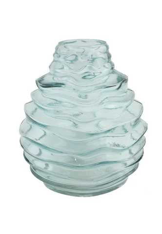 GLASS VASE, LIGHT BLUE