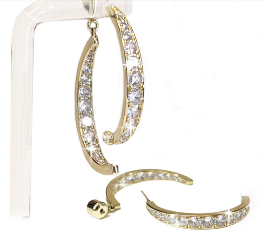 EARRING SPLIT HOOP GOLD or SILVER
