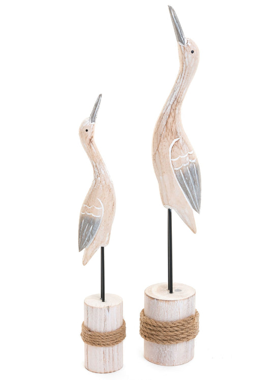 SEABIRD ON LOG LG WOOD NATURAL 2.5X15