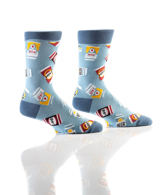 Men's Crew Sock, Beer Cans