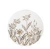 White & Gold Round Embossed Wild Flower Wall Decor