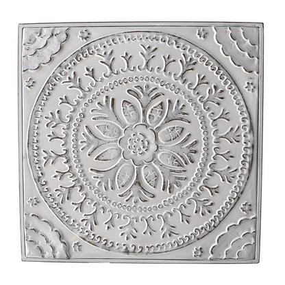 White Enamel Embossed Medallion Wall